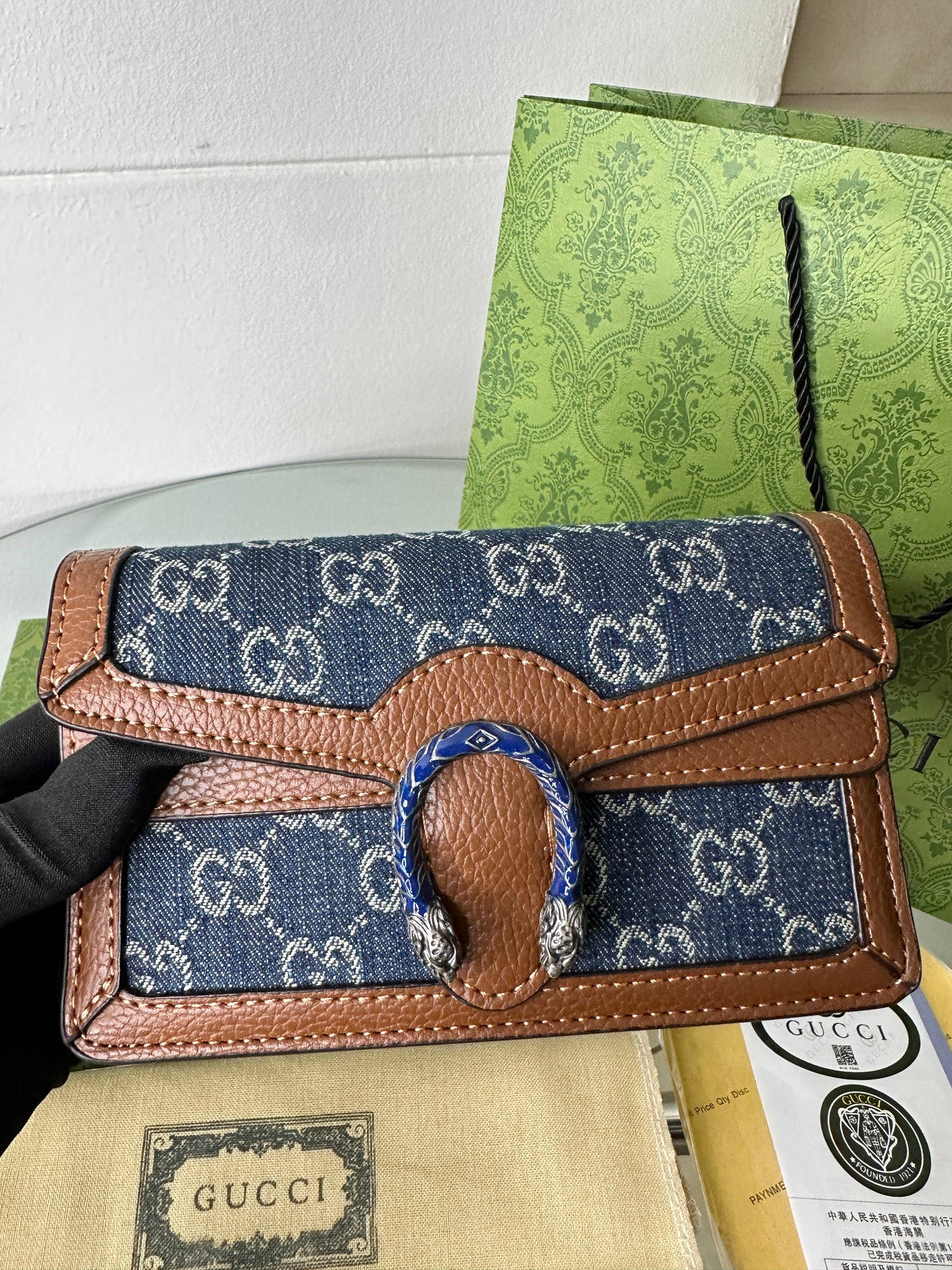 Denim Buckle Mini Flap Bag