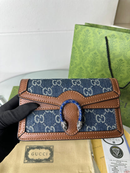 Denim Buckle Mini Flap Bag