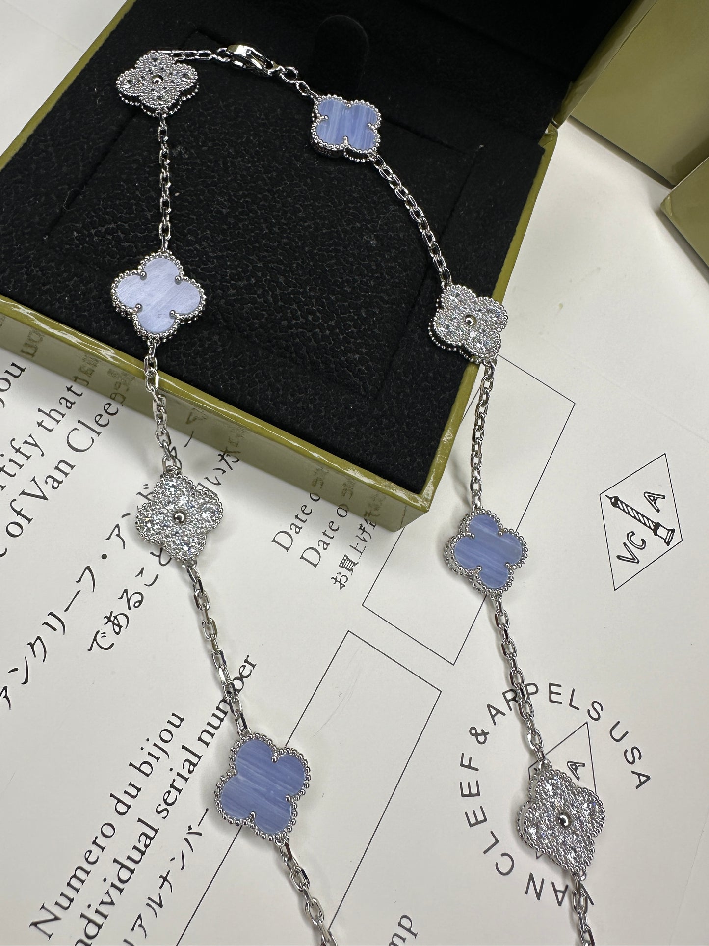 Ivy Blue & Silver Necklace