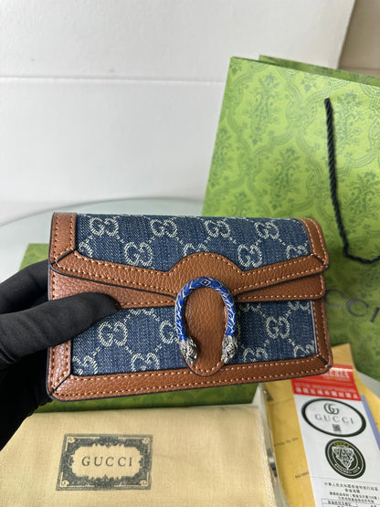 Denim Buckle Mini Flap Bag