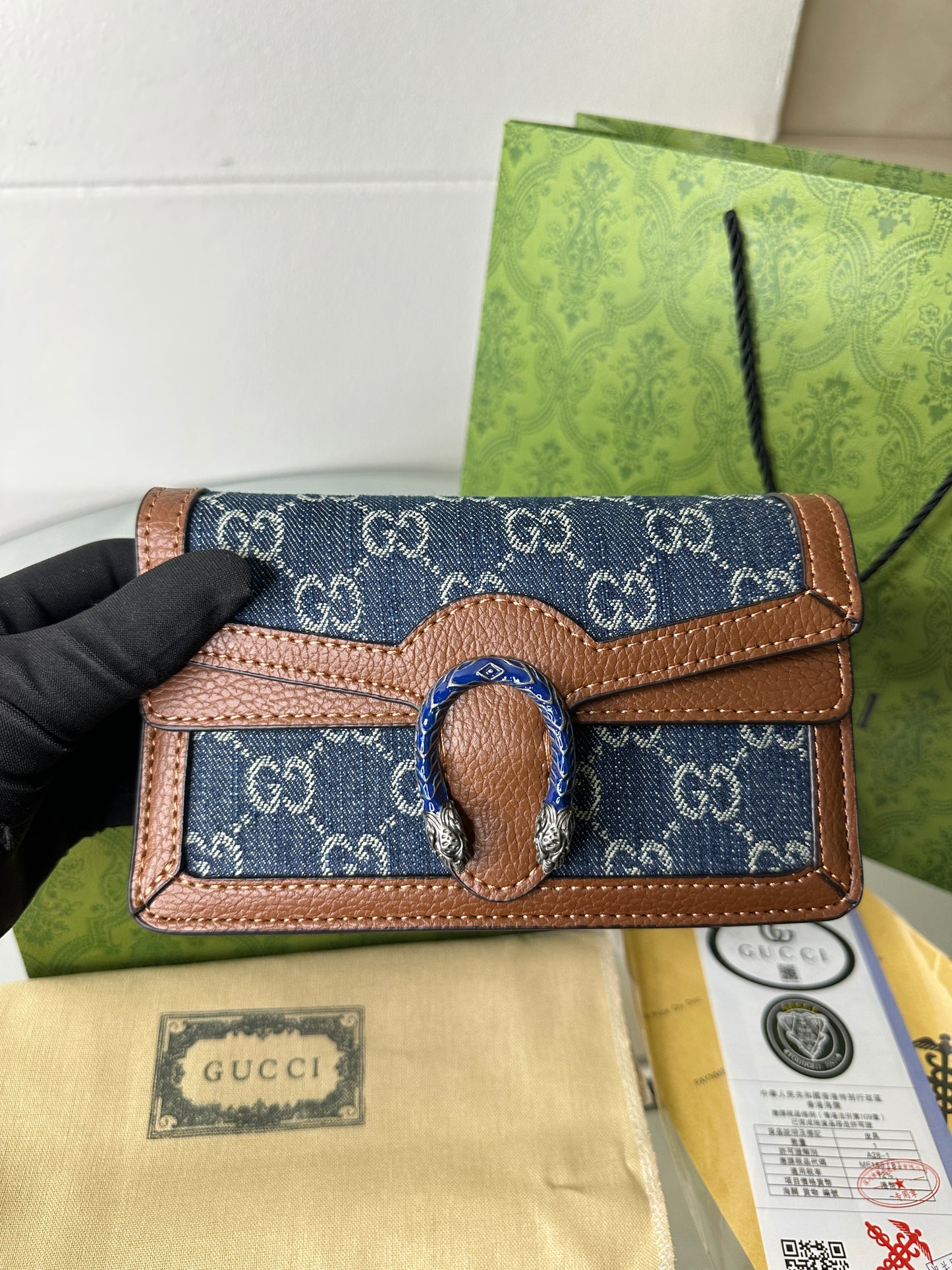 Denim Buckle Mini Flap Bag