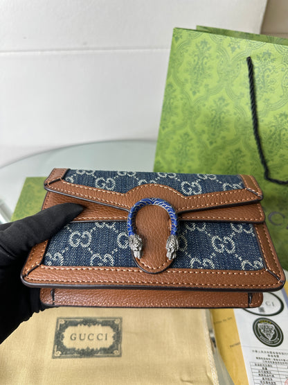 Denim Buckle Mini Flap Bag