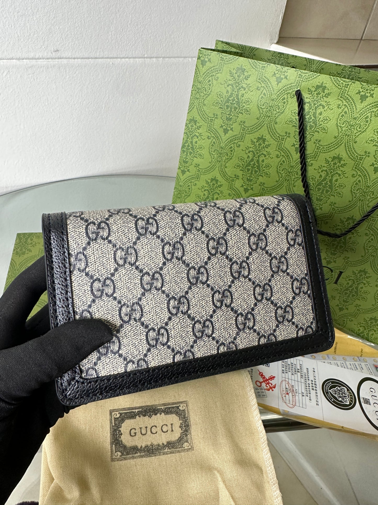 Noir Monogram Clasp Mini Bag