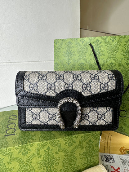 Noir Monogram Clasp Mini Bag